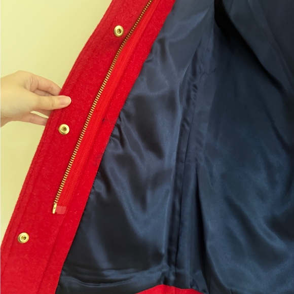 J. Crew Chateau Italian wool Nello Gori Parka in bright red/magenta Size 2P - Picture 4 of 10